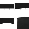 Vindskydd 3 paneler tyg 400x160 cm svart - Vindskärm - Vindskärmar - Home & Living