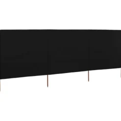 Vindskydd 3 paneler tyg 400x160 cm svart - Vindskärm - Vindskärmar - Home & Living
