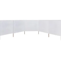 Vindskydd 5 paneler tyg 600x120 cm sandvit - Vindskärm - Vindskärmar - Home & Living