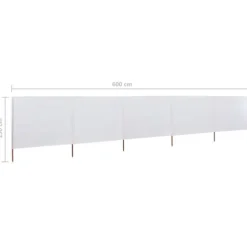 Vindskydd 5 paneler tyg 600x120 cm sandvit - Vindskärm - Vindskärmar - Home & Living