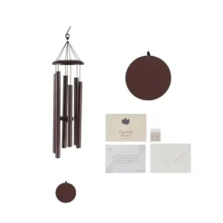 Vindspel, 45 tum lång, 6 aluminiumrör, 21,6 tum långt rör, hållbart aluminium- och bronsmaterial, väger 3,77 lbs