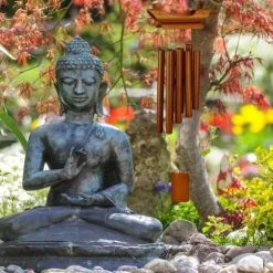 Vindspel, Bambuseka Båt, 72x20x6 cm, Brun