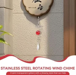 Vindspel för trädgård och trädgård, 2 blickbollar med spiralformade vindspel, metallvindspel, dekorativa vindspel för utomhusbruk (röd)