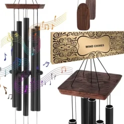 Vindspel för utomhus, 1220 mm Aluminium, Minnesdjupa Tonvindspel, klangfullt, hållbart material