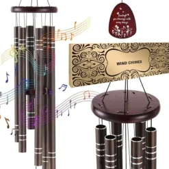 Vindspel för utomhus, 1067 mm, Aluminium Minnesdjupa Toner, Långvarig och Slitstark Resonans
