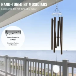 Vindspel för utomhusbruk, 1677 mm, Aluminium, Hög kvalitet, Perfekt för trädgård, Avkopplande ljuddesign, Djup ton