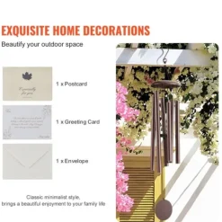 Vindspel för utomhusbruk, 1143 mm aluminium, hållbar och melodisk ljudupplevelse, perfekt som gåva eller minne