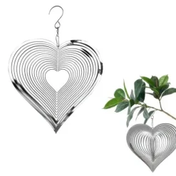 Vindspel Hjärta / Dekoration för Trädgård & Balkong – Rostfritt Stål