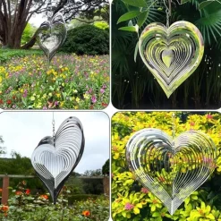 Vindspel Hjärta / Dekoration för Trädgård & Balkong – Rostfritt Stål