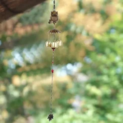 Vindspel Metallklocka Djurformad Hemdekoration Utomhus Trädgårdsdekoration (#03)