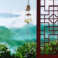 Vindspel Metallklocka Djurformad Hemdekoration Utomhus Trädgårdsdekoration (#03)