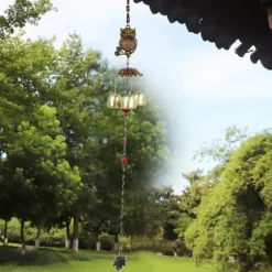 Vindspel Metallklocka Djurformad Hemdekoration Utomhus Trädgårdsdekoration (#03)