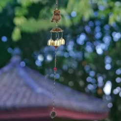 Vindspel Metallklocka Djurformad Hemdekoration Utomhus Trädgårdsdekoration (#03)