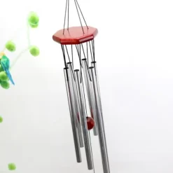 Vindspel Multi Aluminiumrör Trä Dekorativ Vindspel Present Till Stuga Hem Dörr Fönster Plattform Silver Vitt Rör