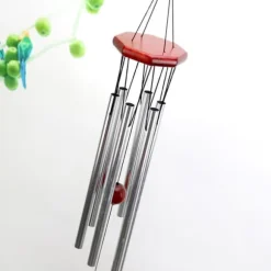 Vindspel Multi Aluminiumrör Trä Dekorativ Vindspel Present Till Stuga Hem Dörr Fönster Plattform Silver Vitt Rör