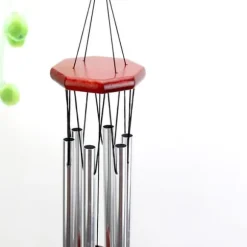 Vindspel Multi Aluminiumrör Trä Dekorativ Vindspel Present Till Stuga Hem Dörr Fönster Plattform Silver Vitt Rör