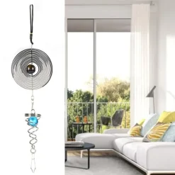 Vindspel Roterande Fönsterhängande Dekor Vindklocka Hemprydnad Trädgårdsdekor (B Rund Form)