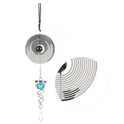 Vindspel Roterande Fönsterhängande Dekor Vindklocka Hemprydnad Trädgårdsdekor (B Rund Form)