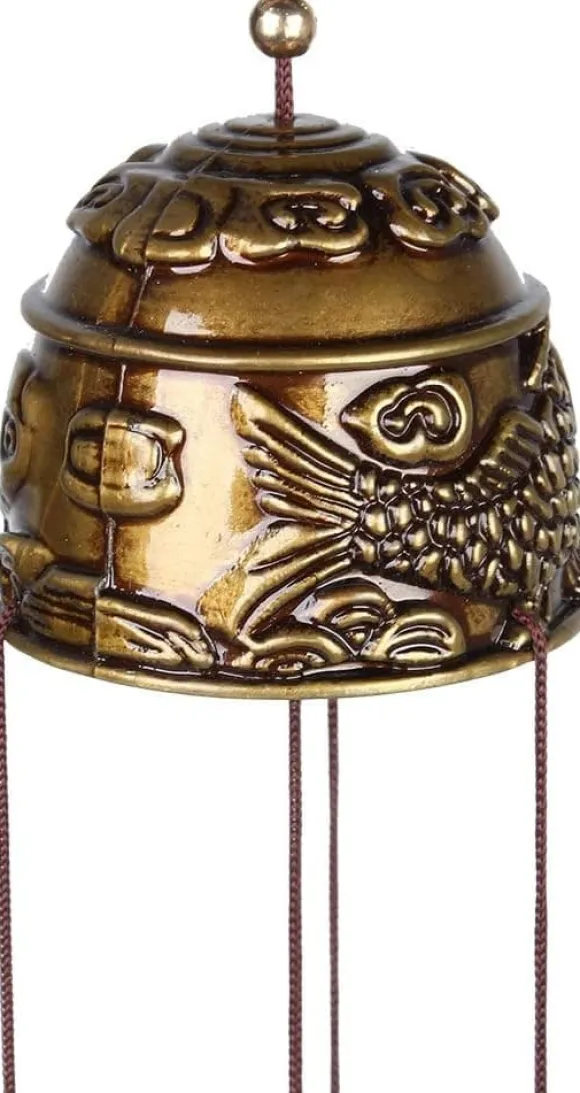 Vindspel, vintage lövelefant gynnsamma hängande ornament, lycka feng shui klockor brons, kinesiska vindspel heminredning