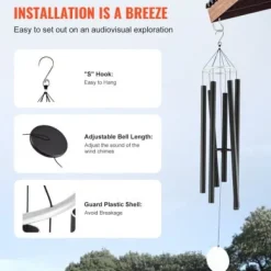 Vindspel, 167,7x25 cm, Svart, Aluminium