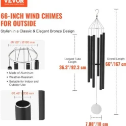 Vindspel, 167,7x25 cm, Svart, Aluminium
