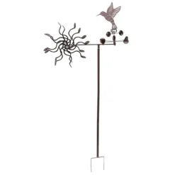 Vindspinnar Järn Kolibri Metall Väderkvarn Vindskulptur för Utomhus Gräsmatta Yard Uteplats Trädgårdsdekorationer