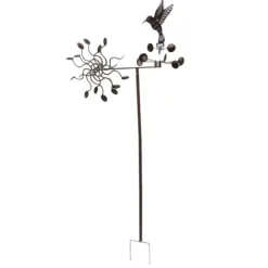 Vindspinnar Järn Kolibri Metall Väderkvarn Vindskulptur för Utomhus Gräsmatta Yard Uteplats Trädgårdsdekorationer