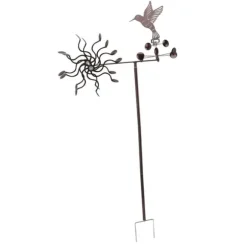 Vindspinnar Järn Kolibri Metall Väderkvarn Vindskulptur för Utomhus Gräsmatta Yard Uteplats Trädgårdsdekorationer