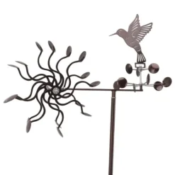 Vindspinnar Järn Kolibri Metall Väderkvarn Vindskulptur för Utomhus Gräsmatta Yard Uteplats Trädgårdsdekorationer