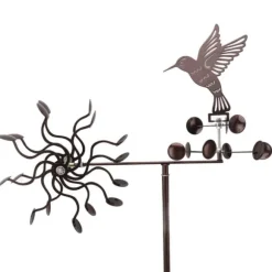 Vindspinnar Järn Kolibri Metall Väderkvarn Vindskulptur för Utomhus Gräsmatta Yard Uteplats Trädgårdsdekorationer