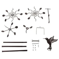 Vindspinnar Järn Kolibri Metall Väderkvarn Vindskulptur för Utomhus Gräsmatta Yard Uteplats Trädgårdsdekorationer