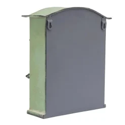 Vintage Brevlåda - Väggmonterad Brevlåda - För Staket - Präglad Metall - Utomhusbruk - 27×10,5×31,2 cm - Brevinkast 9,5×1,5 cm - Grön