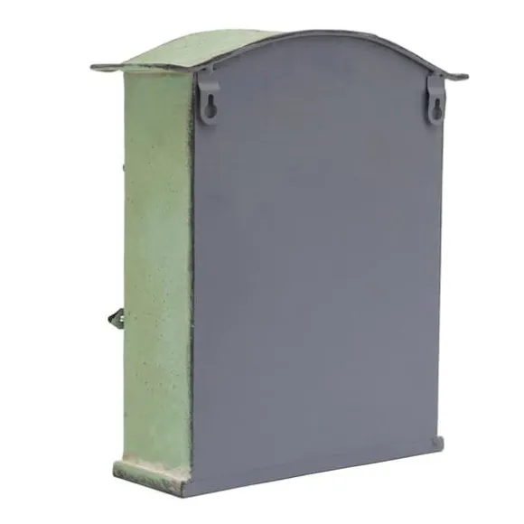 Vintage Brevlåda - Väggmonterad Brevlåda - För Staket - Präglad Metall - Utomhusbruk - 27×10,5×31,2 cm - Brevinkast 9,5×1,5 cm - Grön