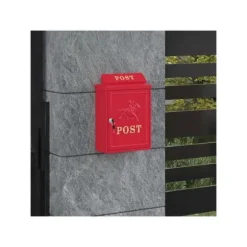 Vintage väggpostlåda - vidaXL - Röd - Gjutet aluminium - 29x13x41 cm - Korrosionsbeständig