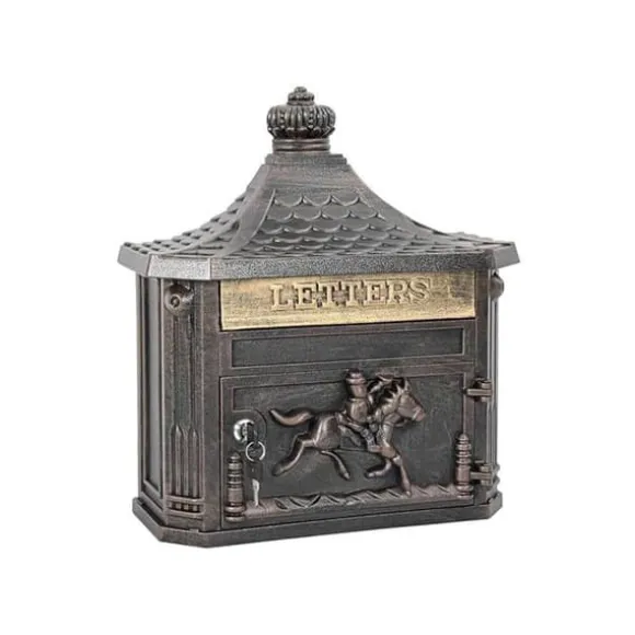 Vintage väggpostlåda - vidaXL - Brons - Gjuten aluminium - 40,5 x 15,5 x 44 cm - Vattentät - Låsbar