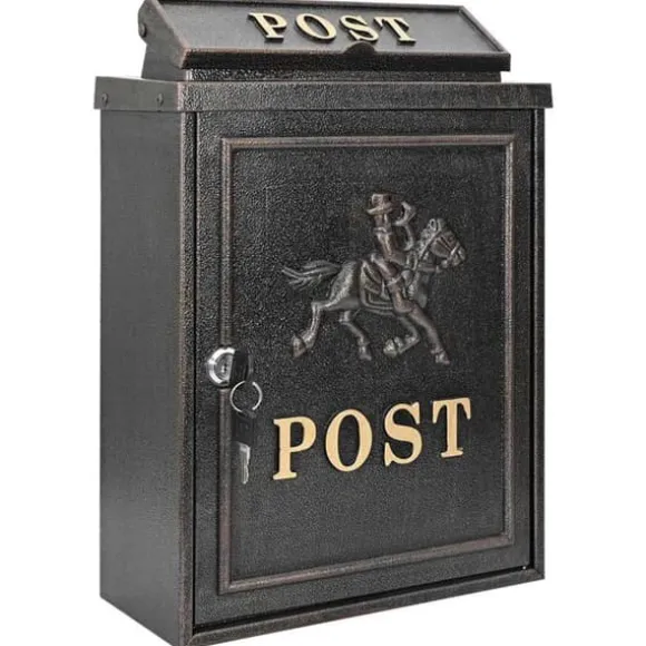 Vintage väggpostlåda - vidaXL - Bronze - Gjutet aluminium - 29x13x41 cm - Rostbeständig - Vattentät