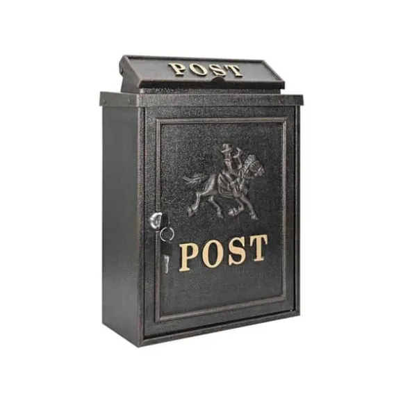 Vintage väggpostlåda - vidaXL - Bronze - Gjutet aluminium - 29x13x41 cm - Rostbeständig - Vattentät