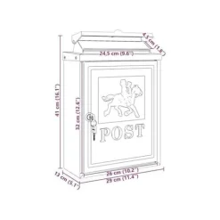 Vintage väggpostlåda - vidaXL - Bronze - Gjutet aluminium - 29x13x41 cm - Rostbeständig - Vattentät