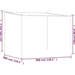Vit paviljong 3x3 m - Vattentålig polyester och stålram | Färg: Vit | Storlek: 3x3 m