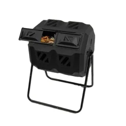 Vändkompost, 160L kapacitet, dubbelkammardesign, roterande system, hållbart PP-material, idealisk för hemmabruk