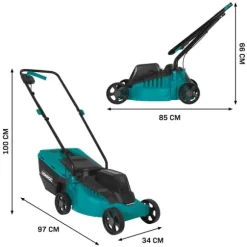 VONROC Batteridriven gräsklippare 20V – 32 cm – Borstlös motor – Inkl. batteri/laddare