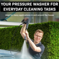 VONROC Högtryckstvätt 1800W – 140 Bar, 420 L/h, Uteplatsrengörare och Turbomunstycke, Med Diskmedelstank och Rengöringsnål