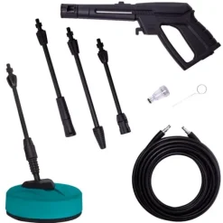 VONROC Högtryckstvätt 1800W – 140 Bar, 420 L/h, Uteplatsrengörare och Turbomunstycke, Med Diskmedelstank och Rengöringsnål