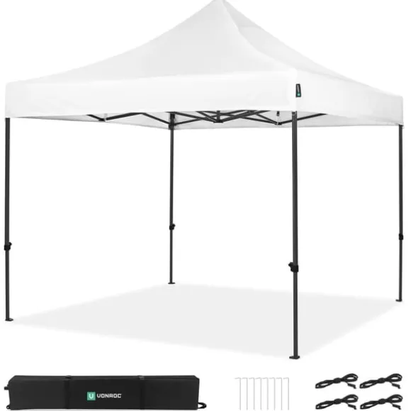 VONROC Partytält Easy-Up – 3x3 m, UV-Skydd, Vattentåligt, Enkel Montering för Trädgårdsfester och Evenemang