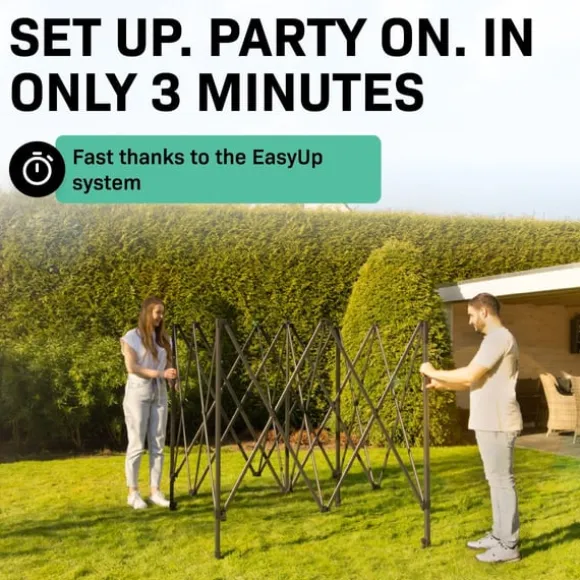 VONROC Partytält Easy-Up – 3x3 m, UV-Skydd, Vattentåligt, Enkel Montering för Trädgårdsfester och Evenemang