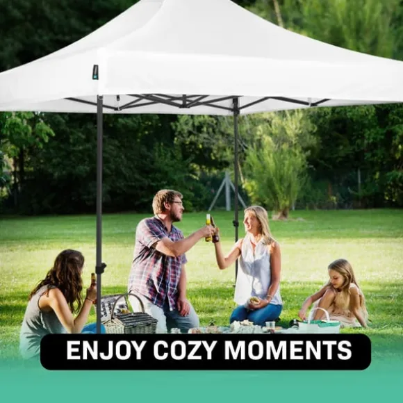 VONROC Partytält Easy-Up – 3x3 m, UV-Skydd, Vattentåligt, Enkel Montering för Trädgårdsfester och Evenemang