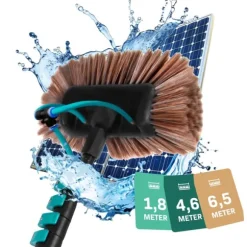 VONROC Teleskopisk tvättborste – 6.50m | Inkl. multifunktionsborste, 2-i-1 fönsterrengörare, slang och tvåldispenser