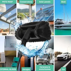 VONROC Teleskopisk tvättborste – 4,60m | Inkl. Multifunktionsborste, slang och tvåldispenser