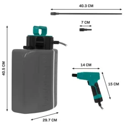VONROC Tryckspruta 10L – 4V Batteri | Inkl. 2 sprutlansar, bärremmar och USB-C-kabel