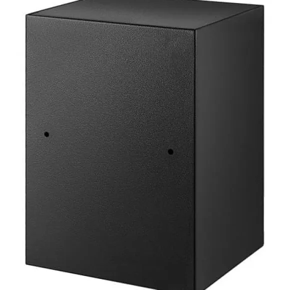 Värdeskåp, 60L brandsäkert kassaskåp med fingeravtryckslås och digital knappsats, 35x30x47 cm, svart, stål